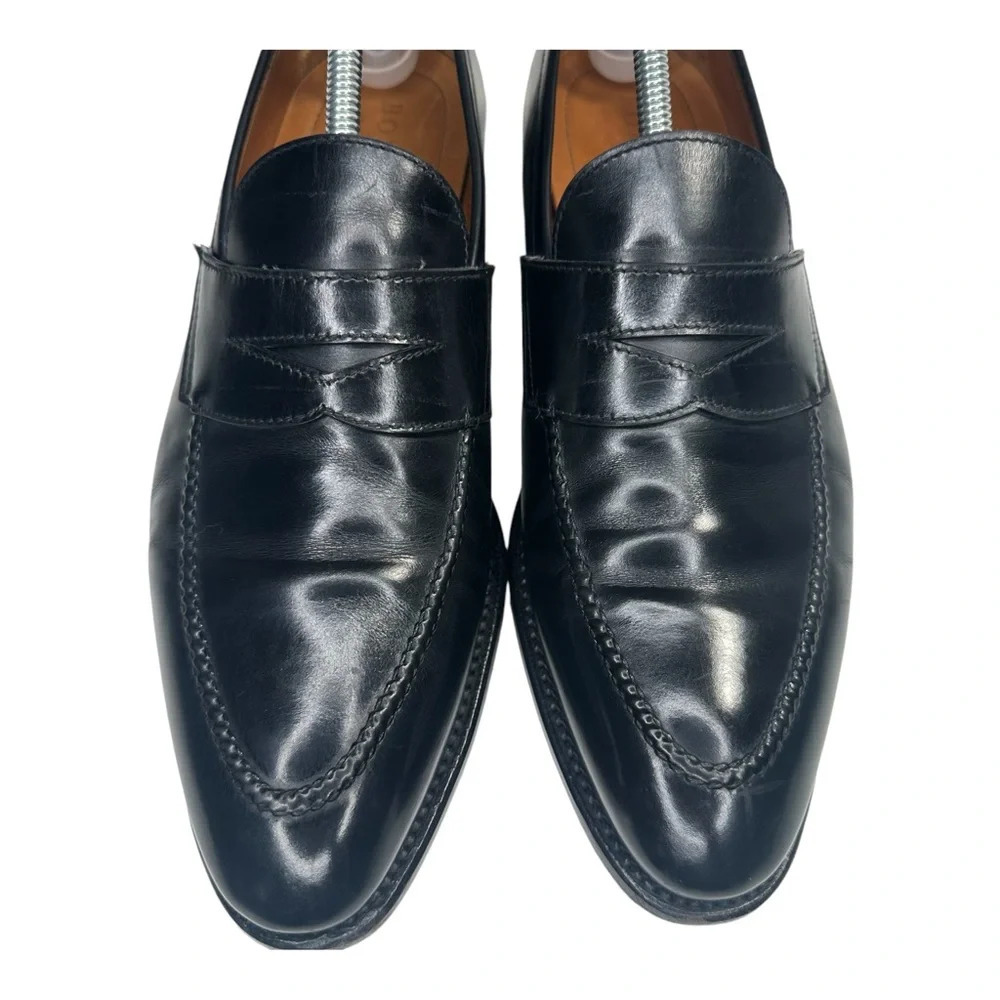 Bontoni Men's Principe Black Leather Penny Loafer. Sz: 10.5